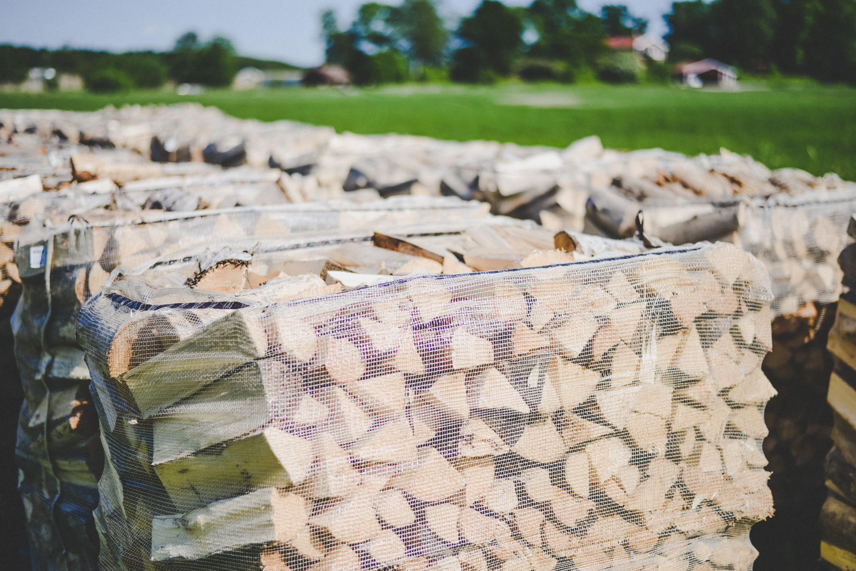 Piles of firewood at Svedäng's farm